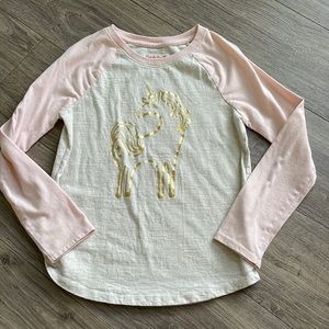 Kids unicorn baseball tee